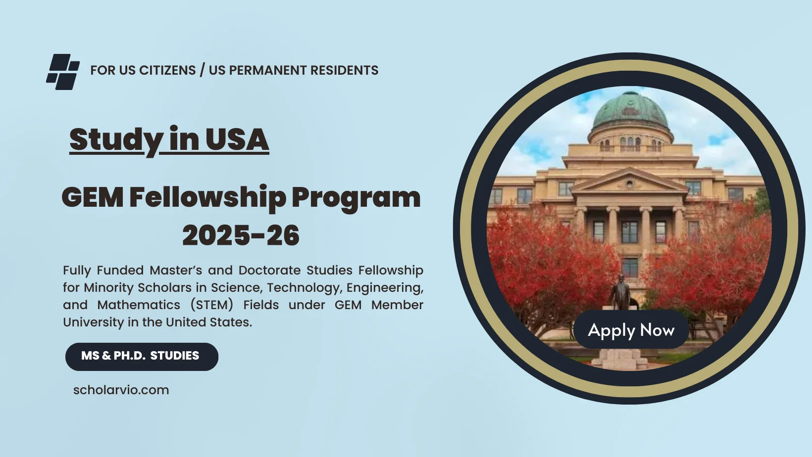 GEM Fellowship Program 2025 (Fully Funded) | Study in USA - ScholarVio